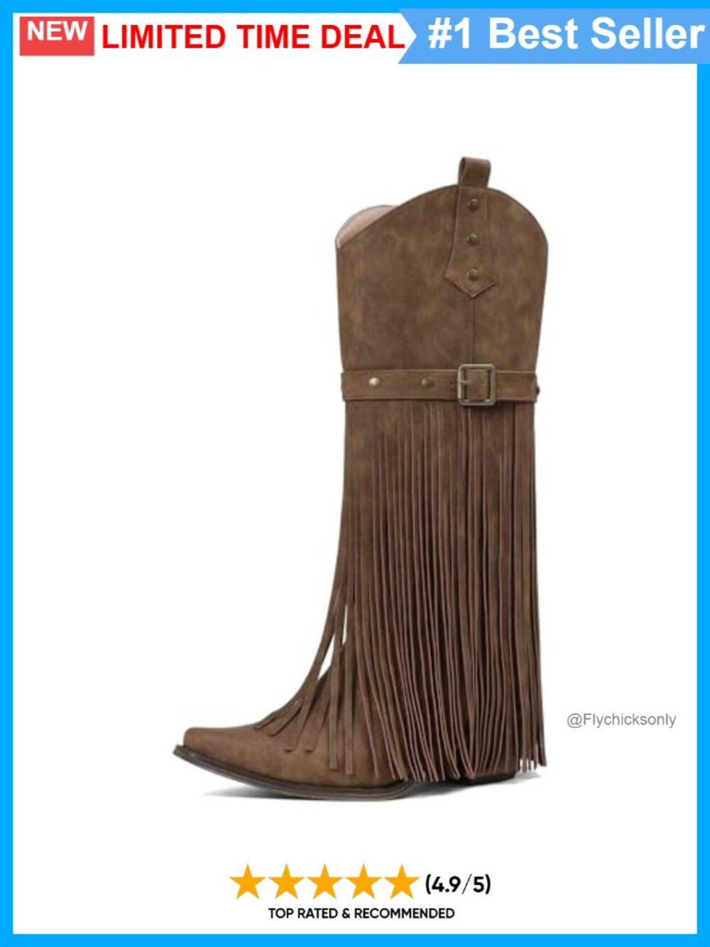 Suede Fringe Cowboy Boots Snip Toe Block Heel Mid Calf Western Boots
